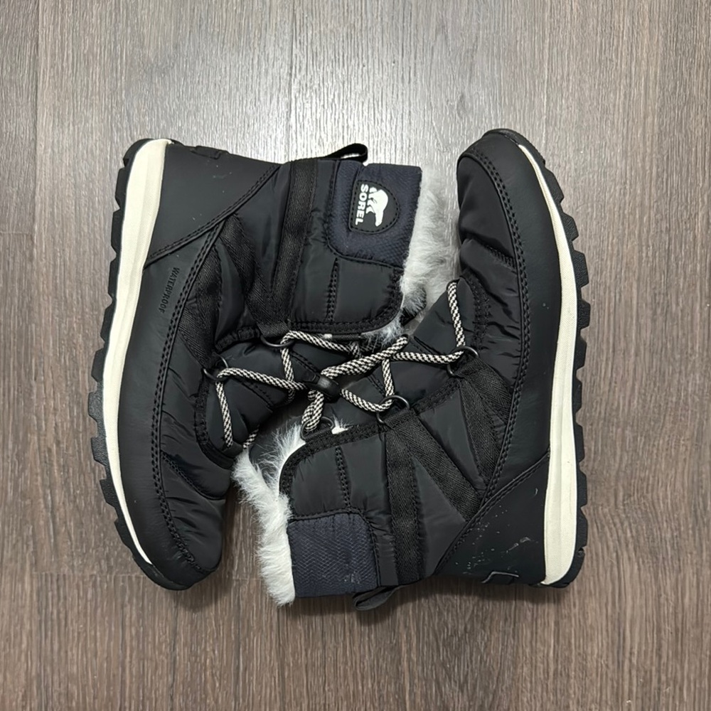 Sorel Kids Black and White Snow Boots